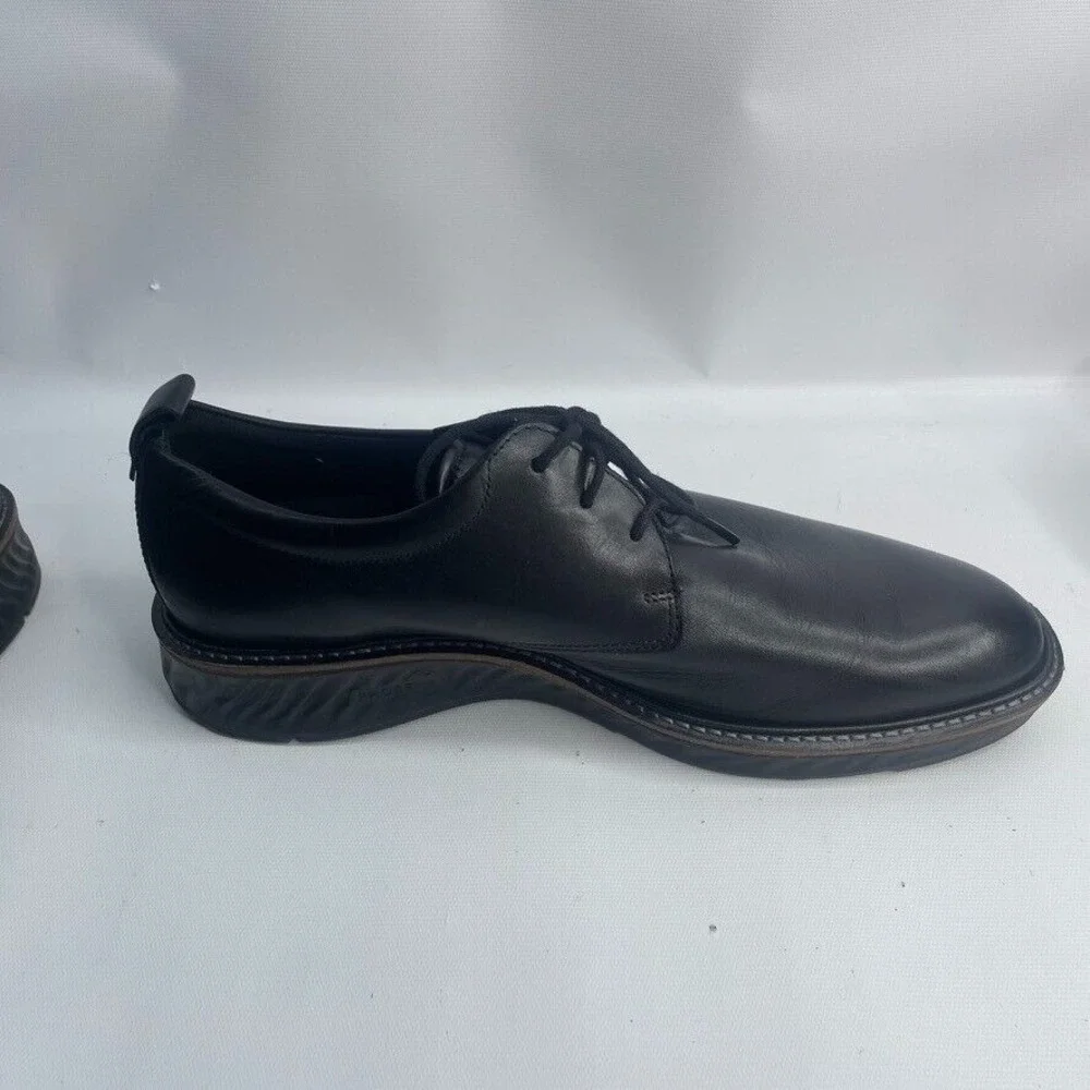 ECCO MENS‎ ST.1 HYBRID BLACK LEATHER PLAIN TOE OXFORD SIZE 44 / 10-10.5 $250
